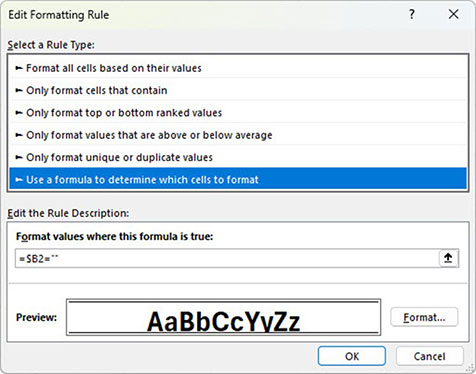 Excel screenshot