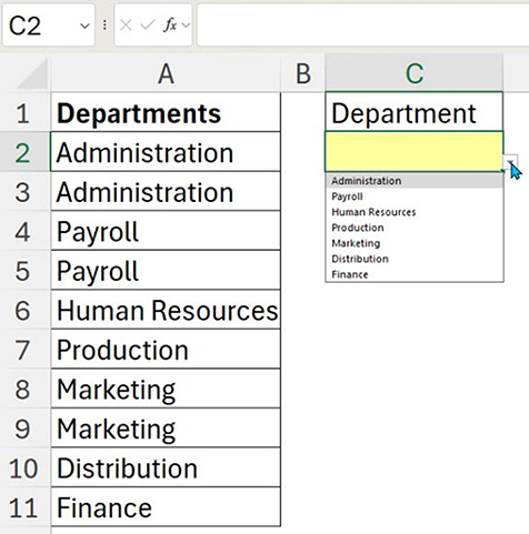 Excel screenshot