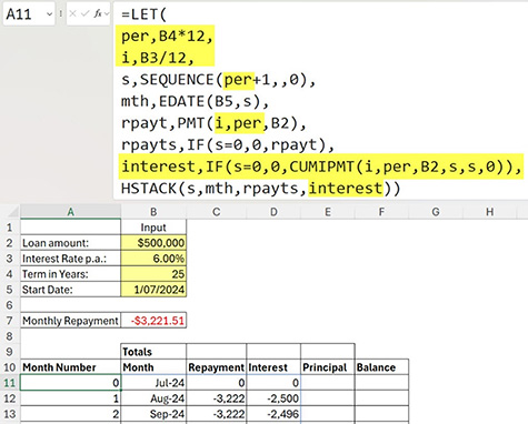 Excel screenshot