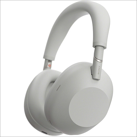 White headphones and white background